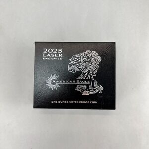 2025 W Silver American Eagle Laser Engraved  One Ounce  Proof Coin W/OGP